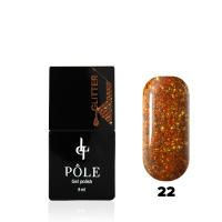 Гель-лак POLE - Glitter №22 - сияющий нарцисс (8 мл.)