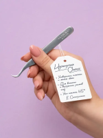 Пинцет для наращивания ресниц изогнутый "Classic" Enigma by Sanatullina (Metallic с ручной заточкой extra-sharp)