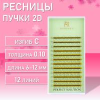 Ресницы Perfect solution Barbara (Барбара) готовые пучки 2D 12 линий